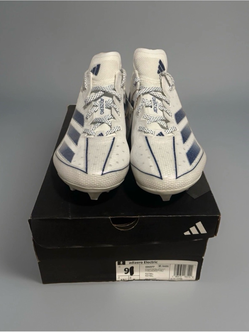 NIB NWT Adidas Adizero Electric Football Cleats Men’s Size 9 White Blue Soccer